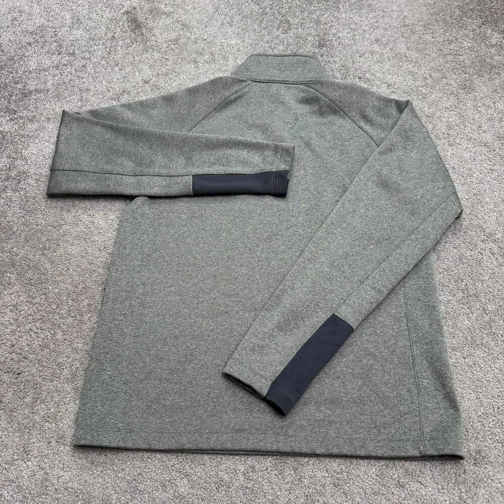 The North Face Quarter Zip Fleece Pullover Jacket Mens Medium Gray Blue Outdoor